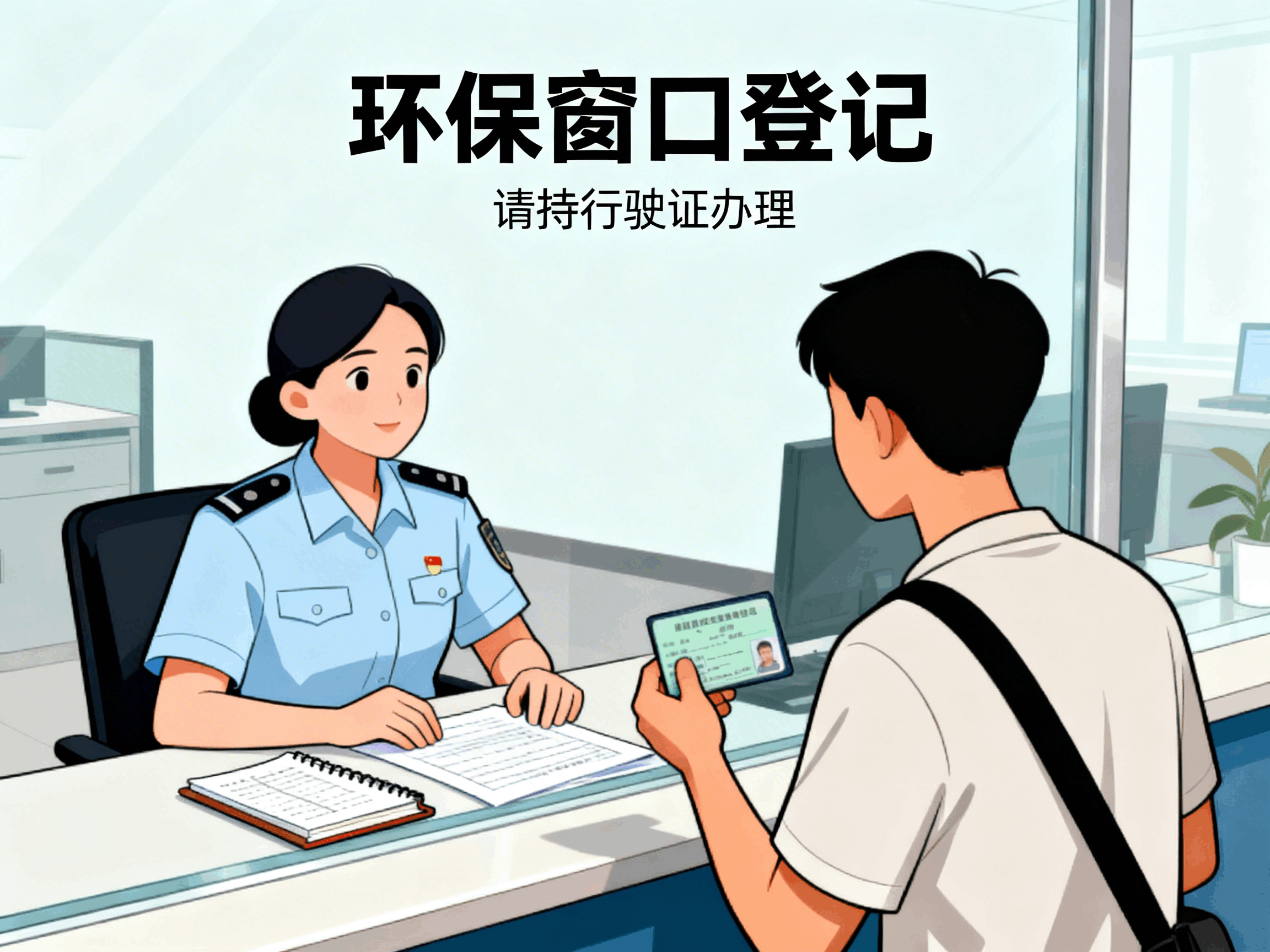拿行驶证到环保窗口登记